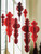 Luxe Finial Paper Ornaments - Red 18"
