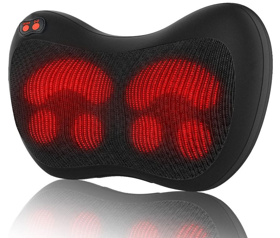 iKristin Shiatsu Neck and Back Ball Massage Pillow with Heat