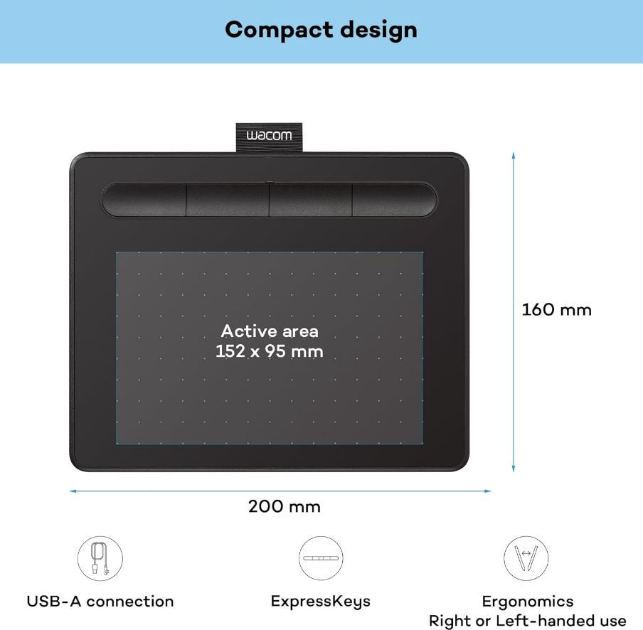 Wacom Intuos Small ブラック 新品 Wacom Intuos Small Black Drawing Graphics Tablet & Wacom Pen 4K