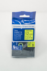 Recycled Brother TZE-C31 Black on Yellow Labelling Tape
