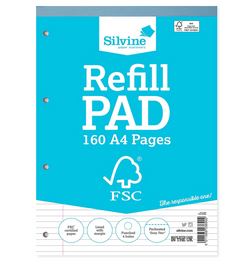 Silvine A4 Refill Pad 60gsm Feint Ruled Pk 5