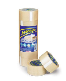 Sellotape Vinyl Case Sealing Tape 50mm x 66m Clear Pk 6