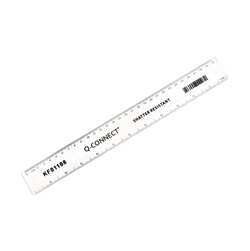 Shatter Resistant Ruler 30cm Clear Pk 10