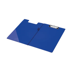 PVC Foldover A4 Clipboard wtih Metal Clip Blue Pk 1