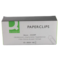 No Tear Paperclips 26mm Pk 1000
