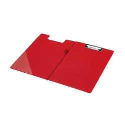 PVC Foldover Foolscap Clipboard Red Pk 1