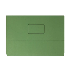 Document Wallet Half Flap Foolscap 250gsm Green Pk 50
