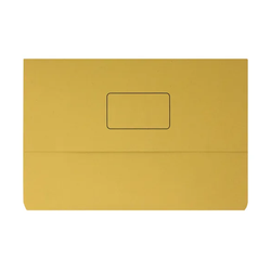 Document Wallet Half Flap Foolscap 250gsm Yellow Pk 50