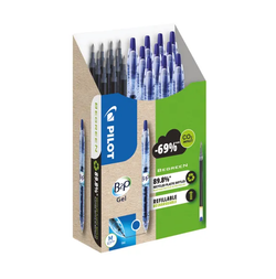 Pilot Greenpack B2P Eco 10 Gel Pens and 10 Refills Blue Pk 20