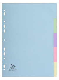 Exacompta Forever 5-Part Dividers A5 Recycled 170gsm Pastel