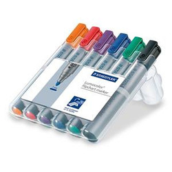 Staedtler Lumocolor Flipchart Marker Bullet Tip Assorted Pk 6