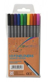 Fineliner Pens Assorted Colours Pk 10