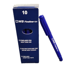 Fineliner Pen 0.4mm Blue Pk 10