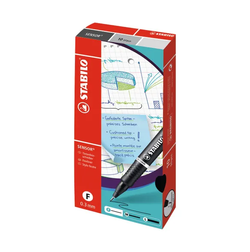 Stabilo Sensor Cushion Tip Fineliner Pen Blue Pk 10