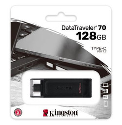 Kingston 128GB DataTraveler 70 USB-C 3.2 Gen 1 Pen Drive Memory Stick DT70/128GB