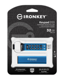 Kingston IronKey Keypad 200 32GB USB 3.2 Encrypted Pen Drive Memory Stick
