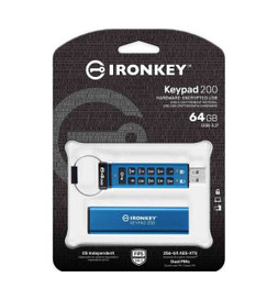 Kingston IronKey Keypad 200 64GB USB 3.2 Encrypted Pen Drive Memory Stick