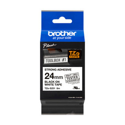 Brother TZE-S251 Black on White Lamination Tape