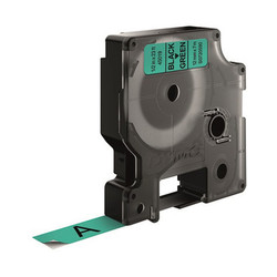 Recycled Dymo 45019 Black on Green Labelling Tape