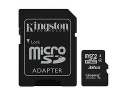 Kingston 32GB Micro SD SDHC Memory Card with SD Adaptor
