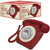 Benross Retro Classic Rotary Style Push Button Home Telephone - Red