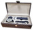 OTHER Straw Weave Wine Box 4 Piece Accessories Dark Brown