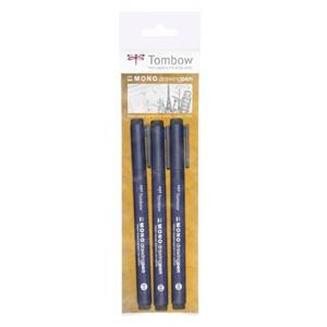 Tombow MONO Drawing Pen Set - 4 Fineliners With Pigment Ink | Waterproof & Lightfast For Sketching & Illustration