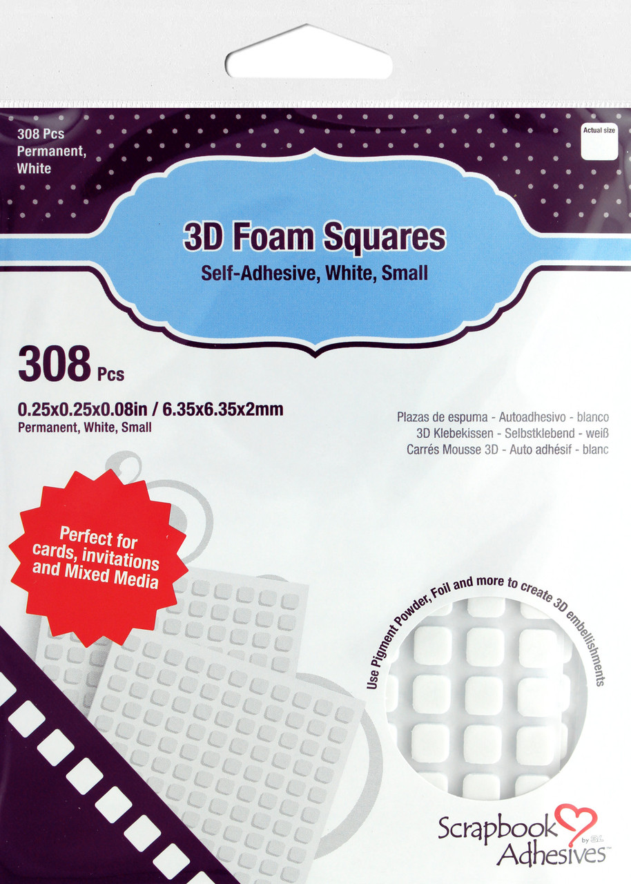 3D Foam Squares White Mix