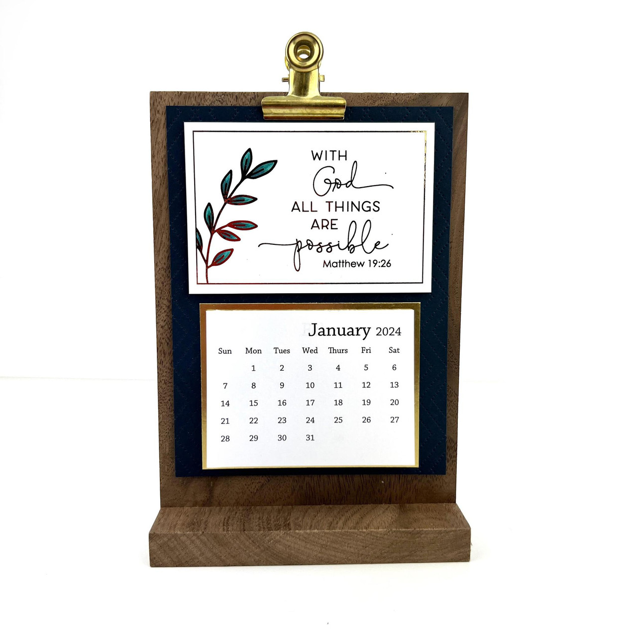 Walnut Wood Clipboard Stand