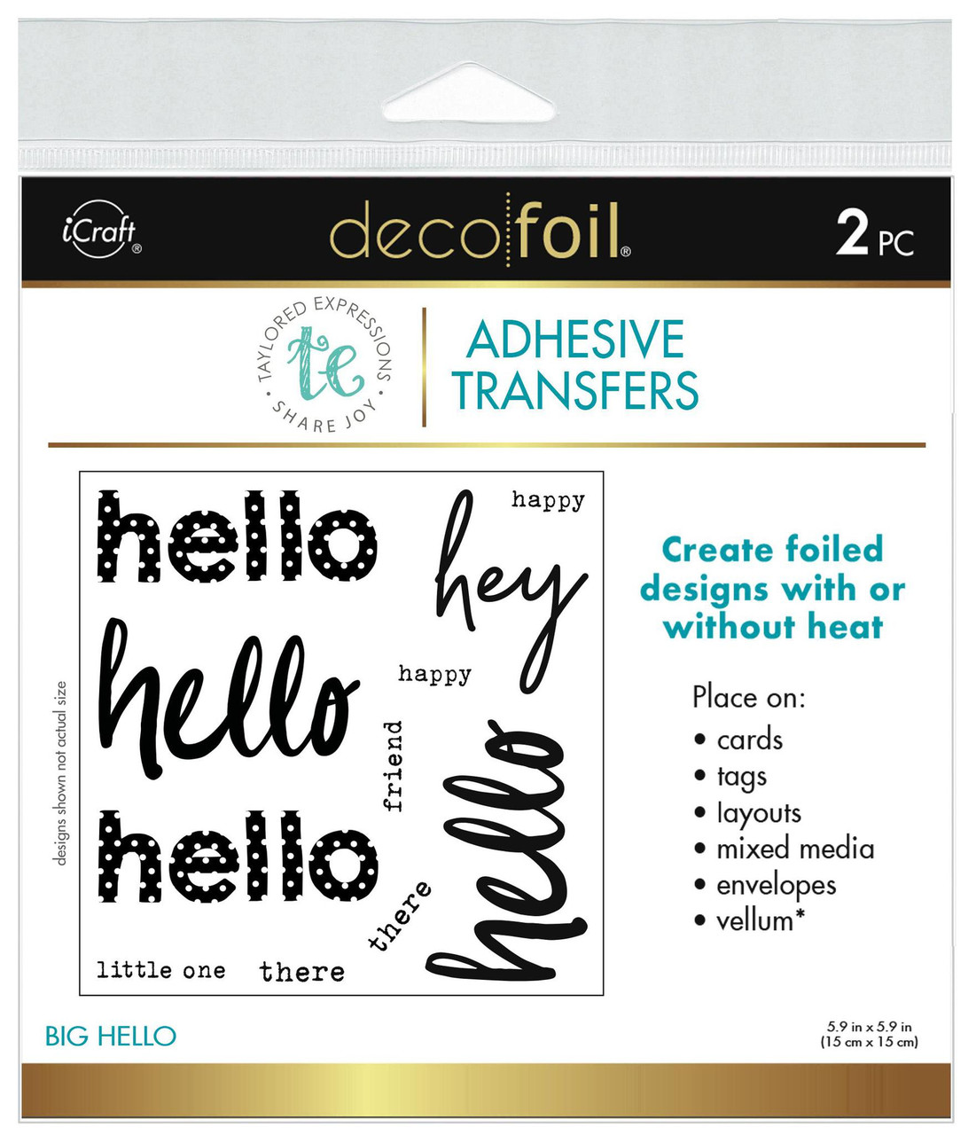 Big Hello Deco Foil Adhesive Transfers