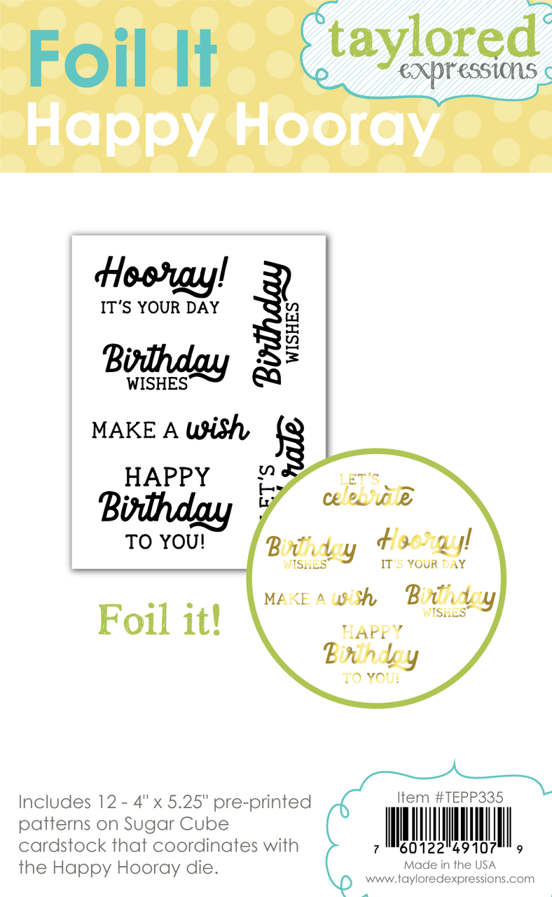 Happy Birthday Foil Cardstock Sentiments