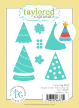 Graphic of Hooray Hat Die Set which is used for papercrafting.