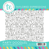 Graphic of Party Doodles 6x6 Background Stamp which is used for papercrafting.