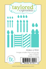 Graphic of Make a Wish Die Set which include various sizes of candles for papercrafting.