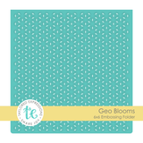 Graphic of Embossing Folder - Geo Blooms which is used for papercrafting.