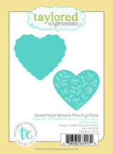 Graphic of Sweetheart Blooms Piercing Plate which includes two hearts used for papercrafting.