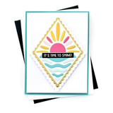 Handmade greeting card with waves on it and it's time to shine sentiment on it.