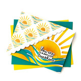 Handmade greeting card with ocean on it and you are a ray of sunshine sentiment on it.