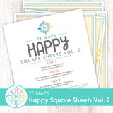 Graphic of TE Maps - Happy Square Sheets Vol. 2. which is used for papercrafting.