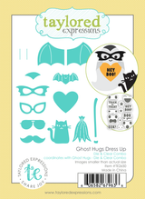 Graphic of Ghost Hugs Dress Up Die & Clear Stamp Combo which includes stamps & dies for papercrafting.