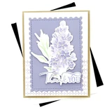 Handmade greeting card with flower on it and thank you sentiment on it.
