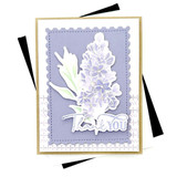 Handmade greeting card with flower on it and thank you sentiment on it.