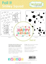 Graphic of Foil It - Smiley Squad which includes smiley faces for papercrafting.