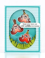 Handmade greeting card with octopus on it and hope you have an ink-redible birthday sentiment on it.