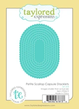 Graphic of Petite Scallop Capsule Stacklets Die Set that are used for papercrafting.