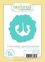 Graphic of Create-in-Quads - Cozy Christmas Wreath Die which is used for papercrafting.