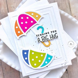 Handmade greeting card with umbrellas on it and sending you a big hug sentiment on it. Handmade greeting card with umbrellas on it and sending you a big hug sentiment on it.