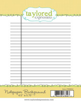 Graphic of notepaper background red rubber stamp for paper crafting.