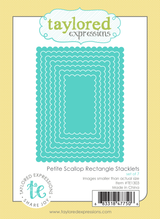 Graphic of Petite Scallop Rectangle Stacklets which are layers of scalloped edged dies used for papercrafting.