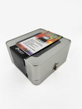 Side image of Alcohol Ink Storage Tin that holds alcohol bottles for papercrafting.